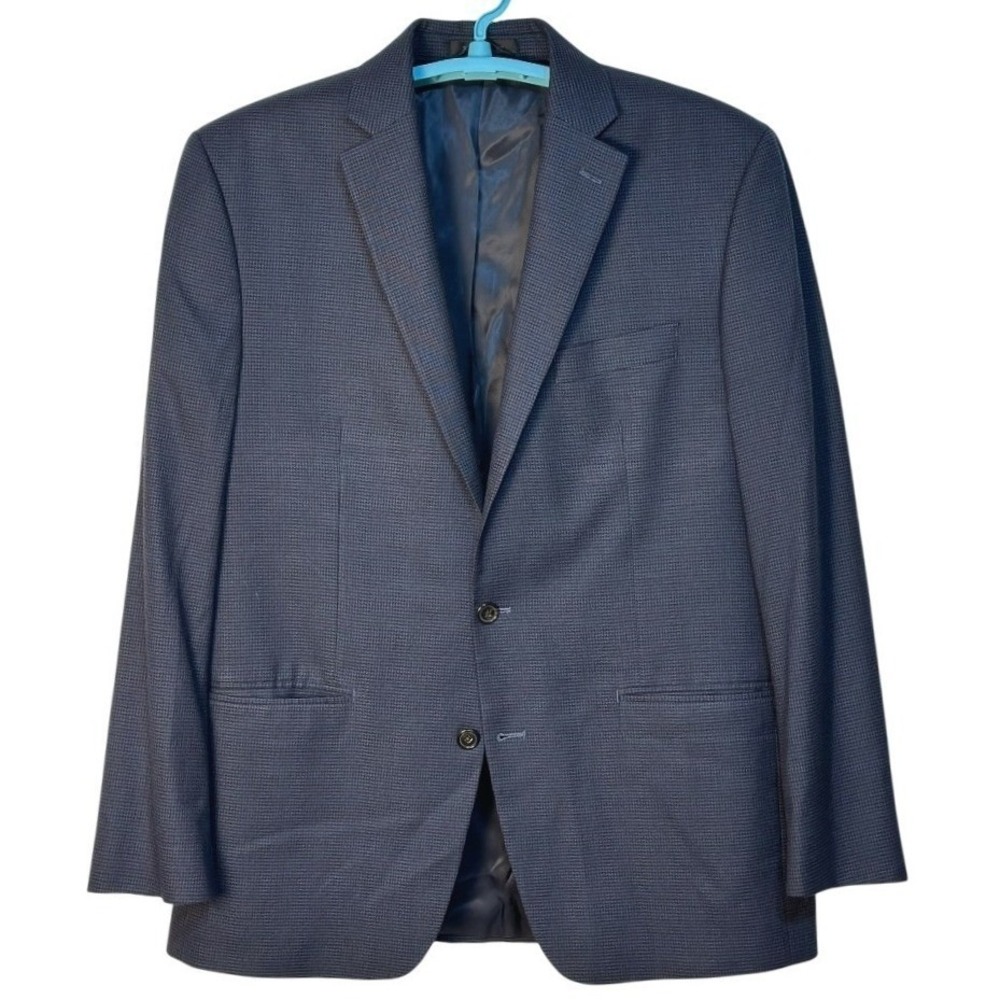 Lauren Ralph Lauren Blazer Men Blue Black Micro Houndstooth Fall Tailored 43L